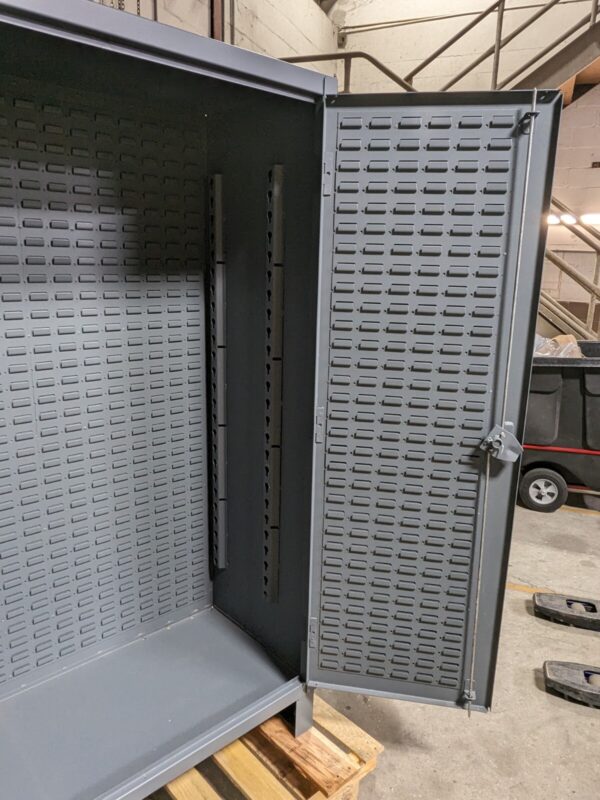 Durham Heavy Duty Storage Cabinet w/ Bins 78 x 48 x 24 Steel Gray HDC48-162-95