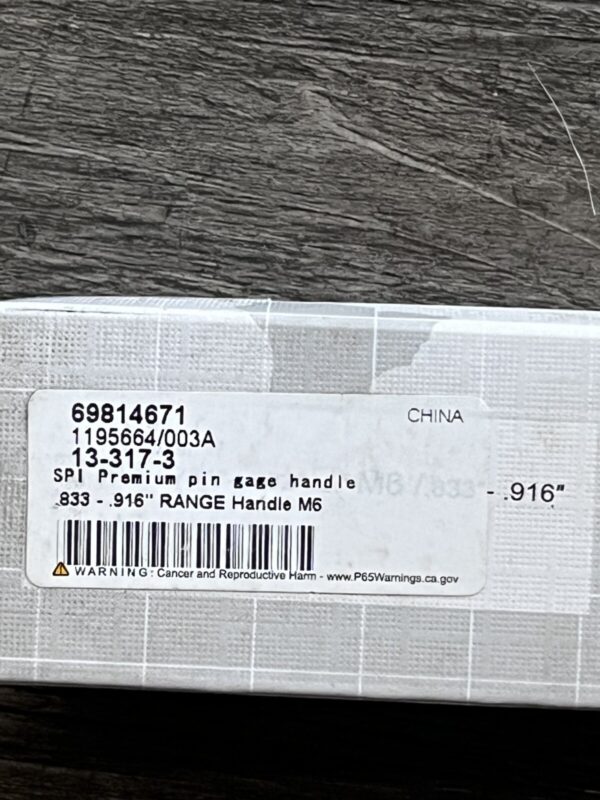 SPI 0.833 to 0.916" Ring Diameter Range M0 Handle Size Aluminum Pin Gage
