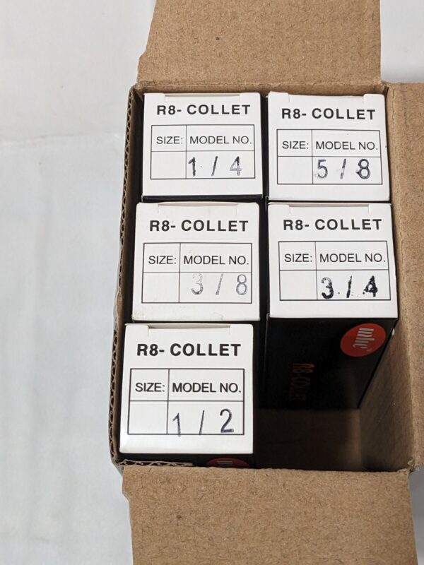 Collet Set: 5 Pc, 1/4 to 3/4" Capacity 231-0006 INCOMPLETE