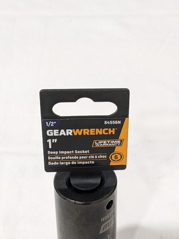 GEARWRENCH Impact Socket: 1/2" Drive, 1" Socket, Hex Drive 84556N