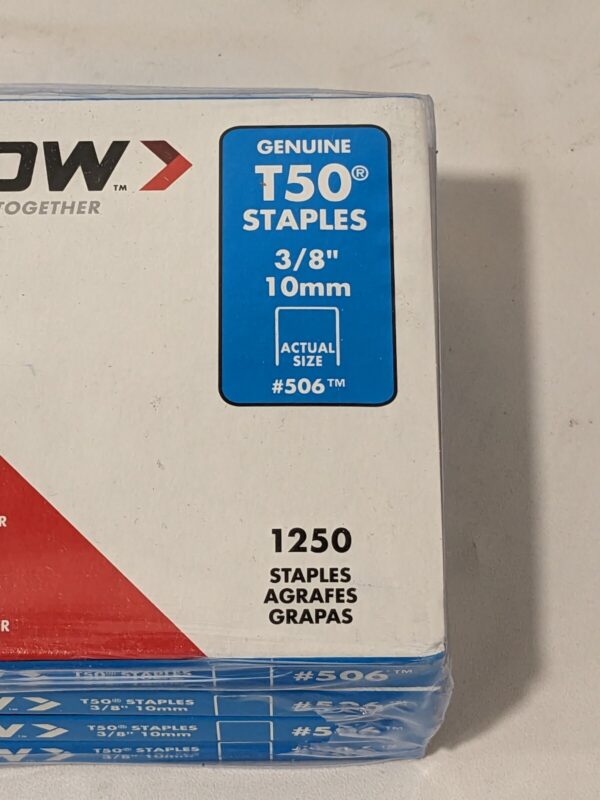 ARROW High Carbon Steel Heavy-Duty Staple: 3/8" Leg Length 4 Packs #506