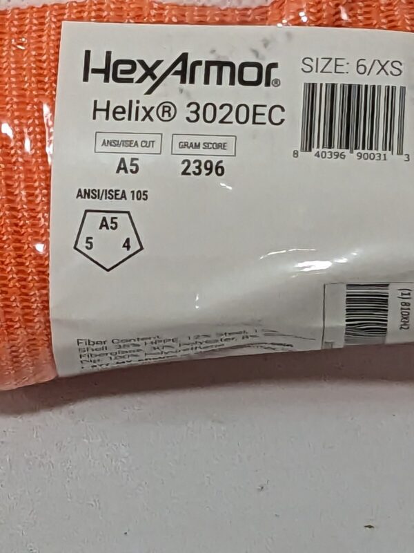 Helix HexArmor Cut, Puncture & Abrasion-Resistant Glove, Sz XS 3020EC