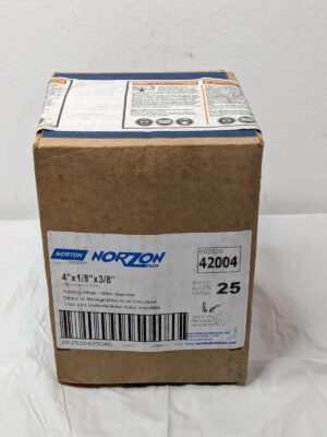 BOX OF 25 Norton NorZon Plus Grinding Wheels SGZ CA 27Type 4x1/8x3/8 66252842004