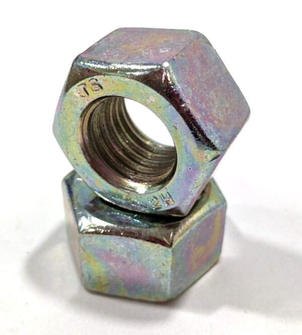 Heavy Hex Nut 7/8-9 A194 2H Steel Yellow Zinc Finish *Box of 15 Nuts* 7204744