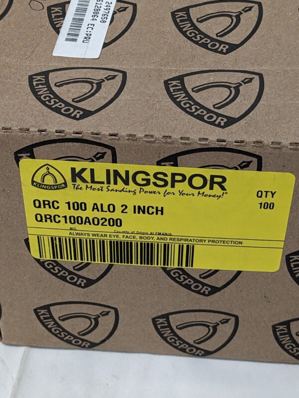 Klingspor Quick Roll Connect Discs: 100 Grit, AO, 2" Qty 100 QRC100AO200