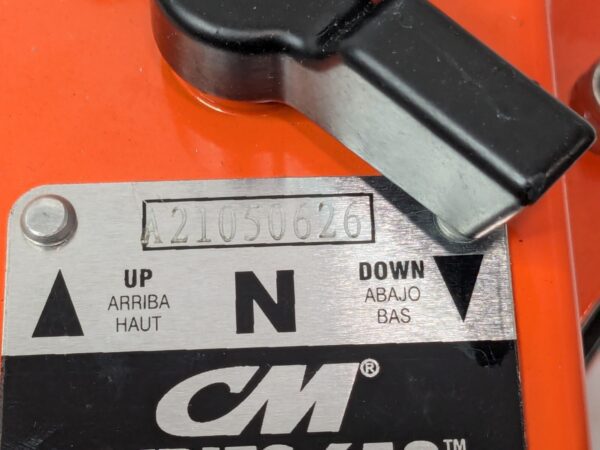 CM 1 Ton Lever Chain Hoist Series 653A 10 Ft Lift 5328-X10A