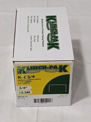 KLINCH-PAK Wide Crown Construction Staple 1-1/4" W, 3/4" L Qty 2,500 K-C-3/4-2.5