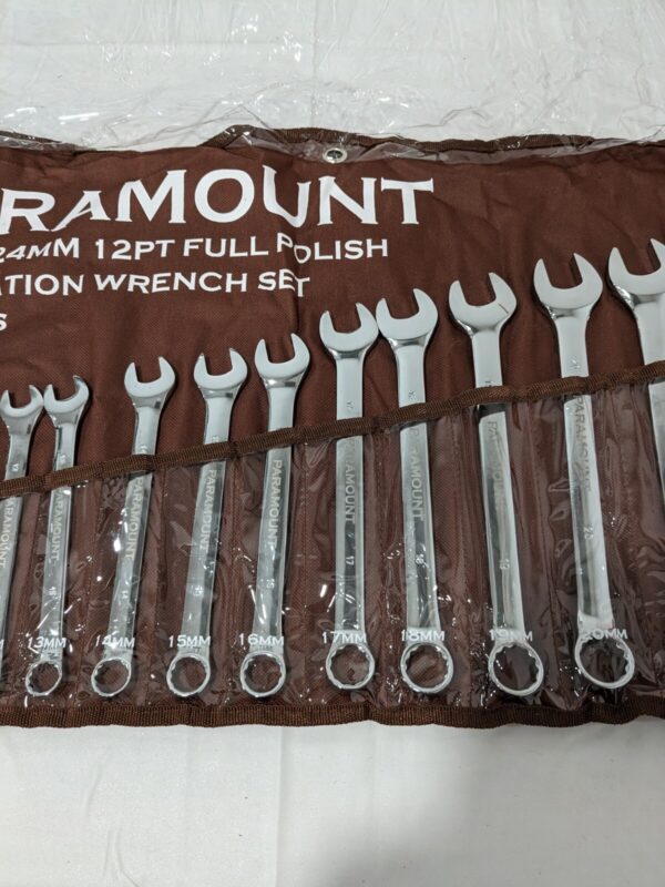 PARAMOUNT Combination Wrench Set: 17 Pc, 7 mm - 24 mm Wrench, Metric 022-17MSET