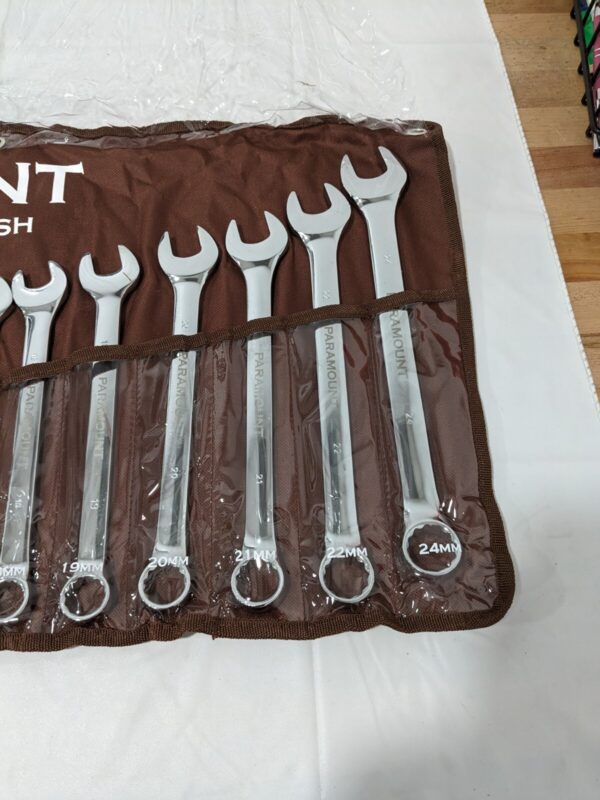 PARAMOUNT Combination Wrench Set: 17 Pc, 7 mm - 24 mm Wrench, Metric 022-17MSET