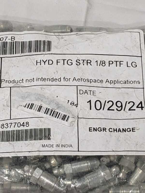 Alemite 1/8 PTF Straight Fittings 1-1/4 OAL Qty 100 1607-B