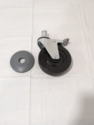 Caster: Hard Rubber Swivel w/Brake & Bumper 5" Diam x 1-1/4" Wide CA5SBR-RB