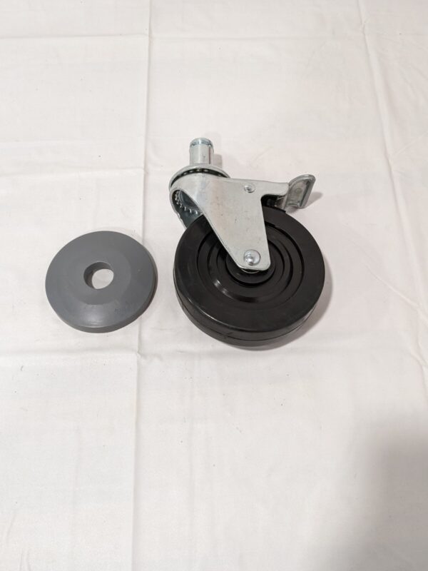 Caster: Hard Rubber Swivel w/Brake & Bumper 5" Diam x 1-1/4" Wide CA5SBR-RB