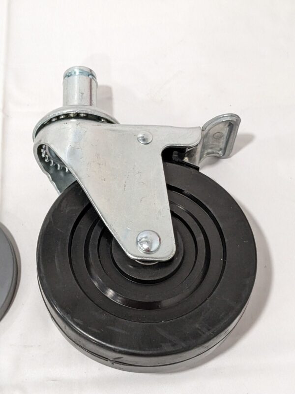 Caster: Hard Rubber Swivel w/Brake & Bumper 5" Diam x 1-1/4" Wide CA5SBR-RB