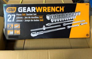 GearWrench 27 Pc Standard SAE Mechanics Tool Set 3/4"Dr 12 Pt w/Metal Case 80880