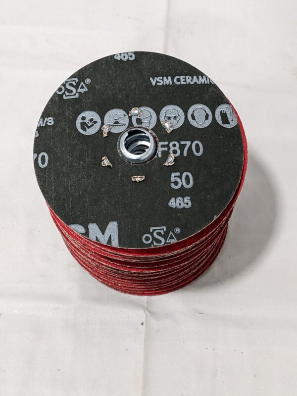 VSM Fiber Disc: 4-1/2" Disc Dia, 5/8" Hole, Arbor Hole, 50G Box of 25 149248