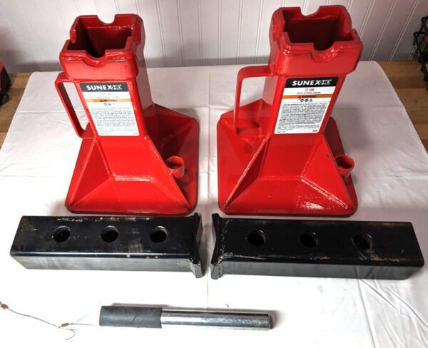 SUNEX 22 Ton Jack Stands 11-13/16" - 19-3/4" High 1522A INCOMPLETE SET