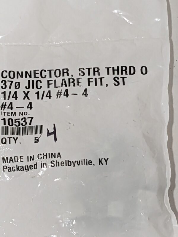 Steel Flared Tube Connector: 1/4" X 1/4" #4-4 Bag of 4 10537