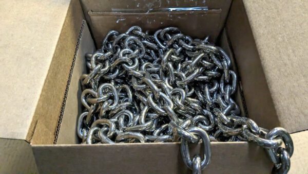 3/8" Stainless Steel Chain 50FT Welded Grade 30 3550lb Capacity 512-3751-001