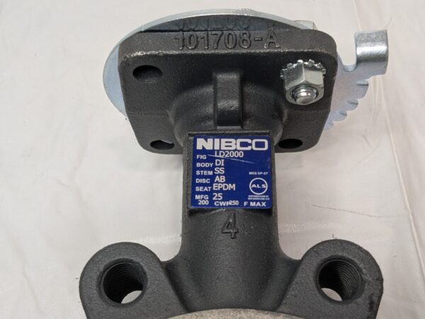 Nibco Ductile Iron Butterfly Valve w/Lever Handle 4" LD-2000-3 NLG100H