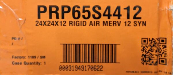 PRECISIONAIRE Pleated Air Filter Rigid Box 24" x 24" x 12" Merv 12 PRP65S4412