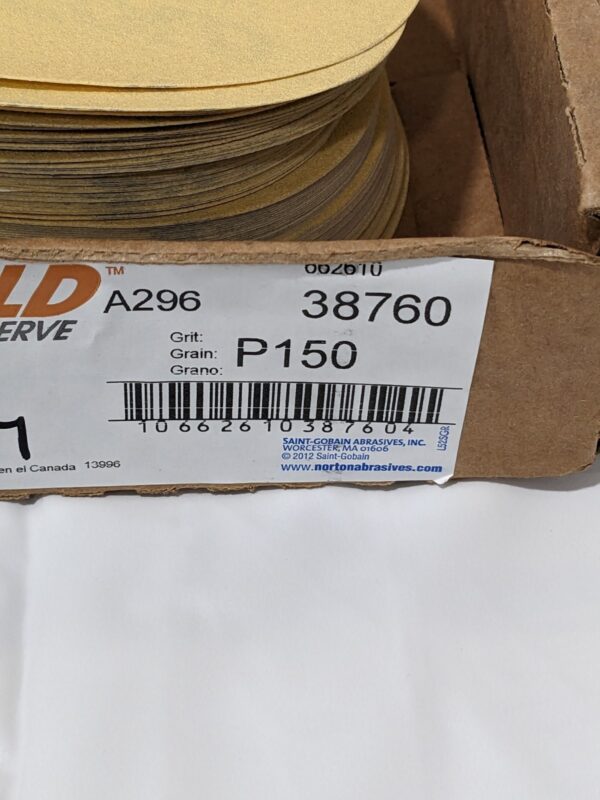 NORTON 5" Dia PSA Disc: 150 Grit, Aluminum Oxide Qty 97 66261038760