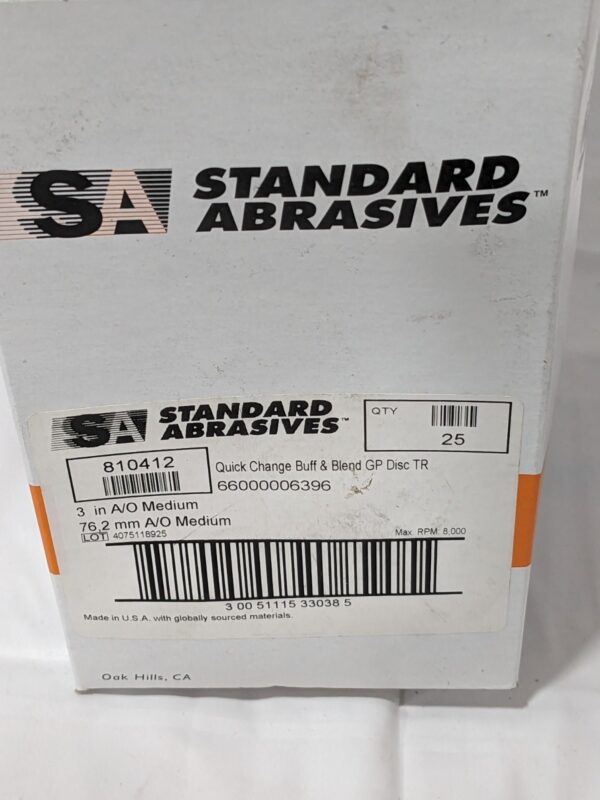 Standard Abrasives Quick Change TR Buff and Blend GP Disc 3" Qty 25 810412