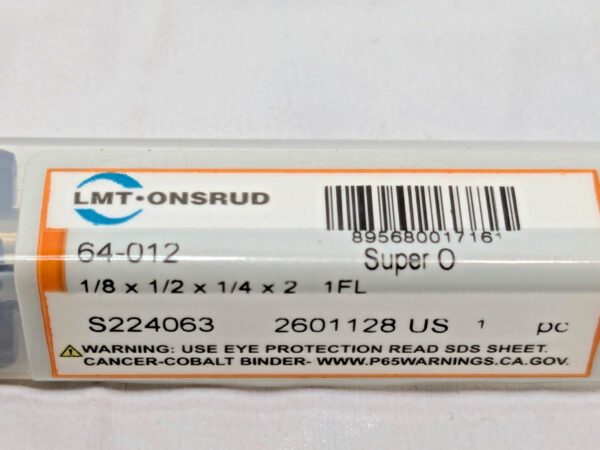 LMT-ONSRUD Carbide Spiral Router Bit 1/8" x 1/2" x 1/4" x 2" 1FL 64-012
