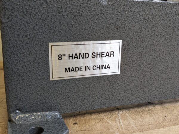 Bench Mount Hand Shear 8" Blade 1/8" Plate Capacity 7/16" Round Capacity