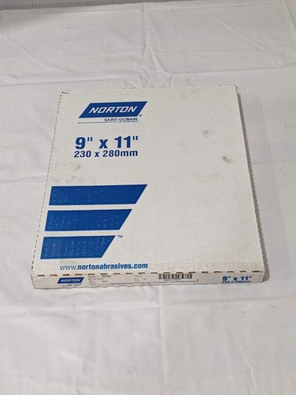 NORTON 9" X 11" Sanding Sheet: 400 Grit, Silicon Carbide Qty 50 66261139362
