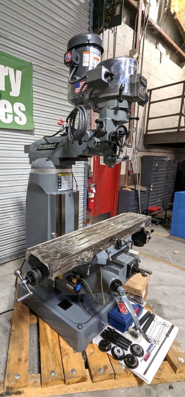 BRIDGEPORT 9" x 49" Milling Machine S1 with Newall DRO / Powerfeed 230/460v 3 Ph
