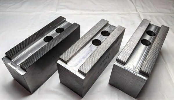 H & R MANUFACTURING Lathe Chuck Soft Jaws 5-1/4" OAL Serrated Steel HR112-2.5