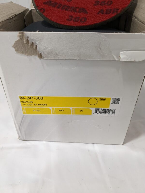 Mirka Abralon 6" 360 Grit Silicon Carbide Hook-and-Loop Discs Qty 20 8A-241-360