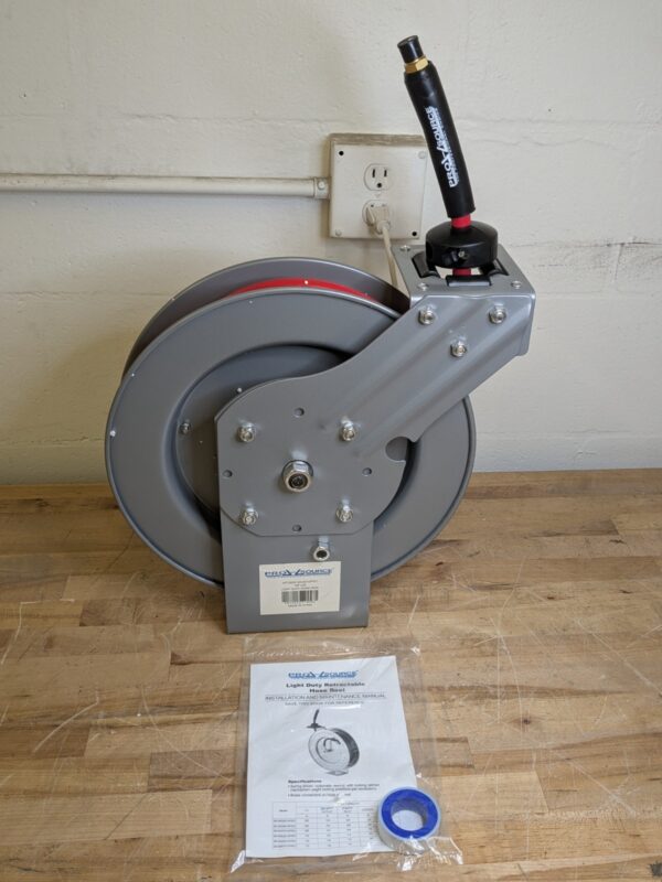 Pro Source 25 Ft Spring Retractable Hose Reel 3/8 In Fitting 300 PSI Max.