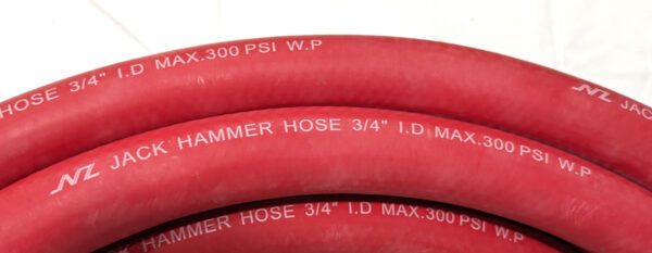 Heavy Duty Jackhammer Hose 3/4" X 50' 300 PSI Quick Clamps JKR07530-50-77-M