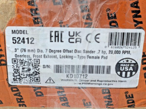 Dynabrade 7 Degree Offset Disc Sander 3"Diam 20000 RPM 52412