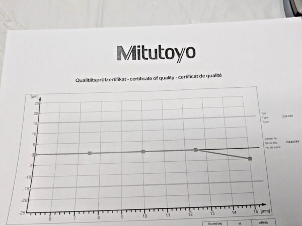 Mitutoyo Internal Digital Caliper Gauge IP67 w/Cert 5 - 15 mm Range 209-935