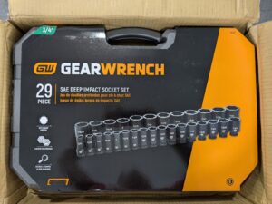 GearWrench 29 Piece 3/4" Drive 6 Point Deep SAE Impact Socket Set 84037