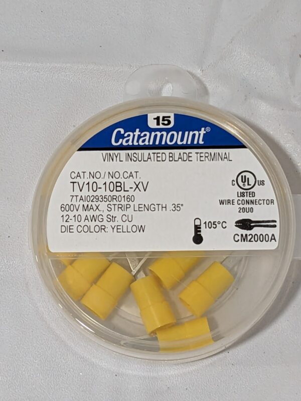Thomas & Betts Vinyl Insulated Blade Terminal Qty 15 TV10-10BL-XV