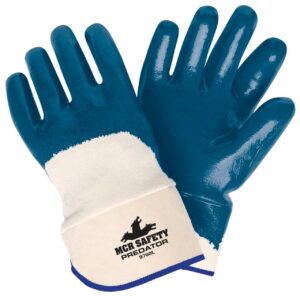 MCR SAFETY Gloves, Predator Supported Nitrile Palm Coated, Sz L Qty 6 VP9760L