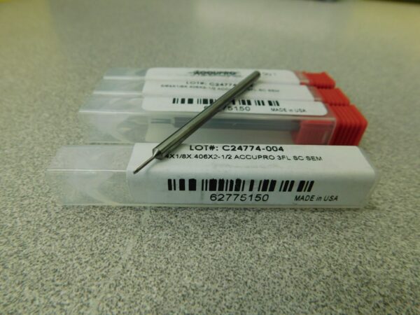 Accupro Solid Carbide Square End Mill 5/64″, 0.406″ LOC 4Pk AP62775150