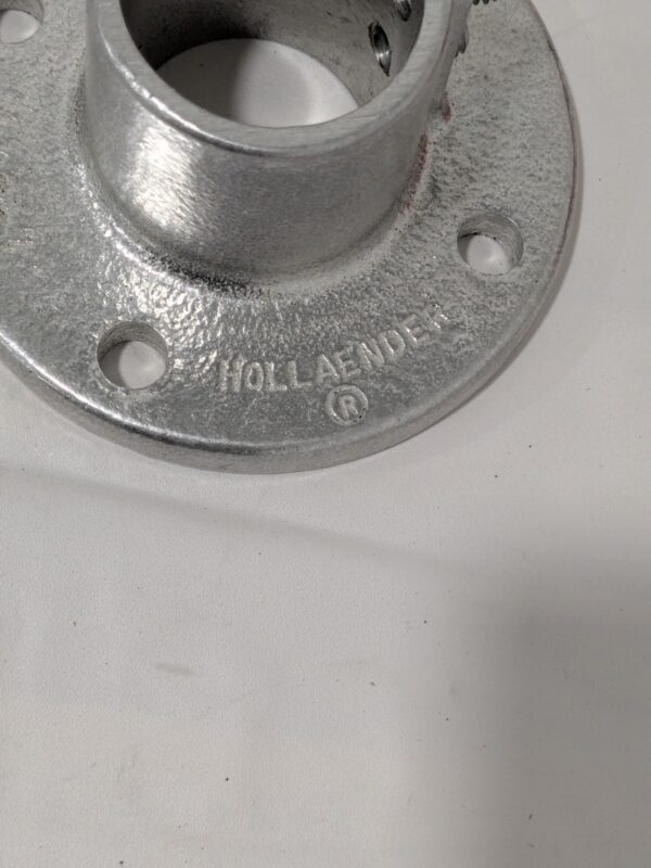 HOLLAENDER Speed-Rail Base Flange: 1-1/4" Pipe Uncoated 42-7