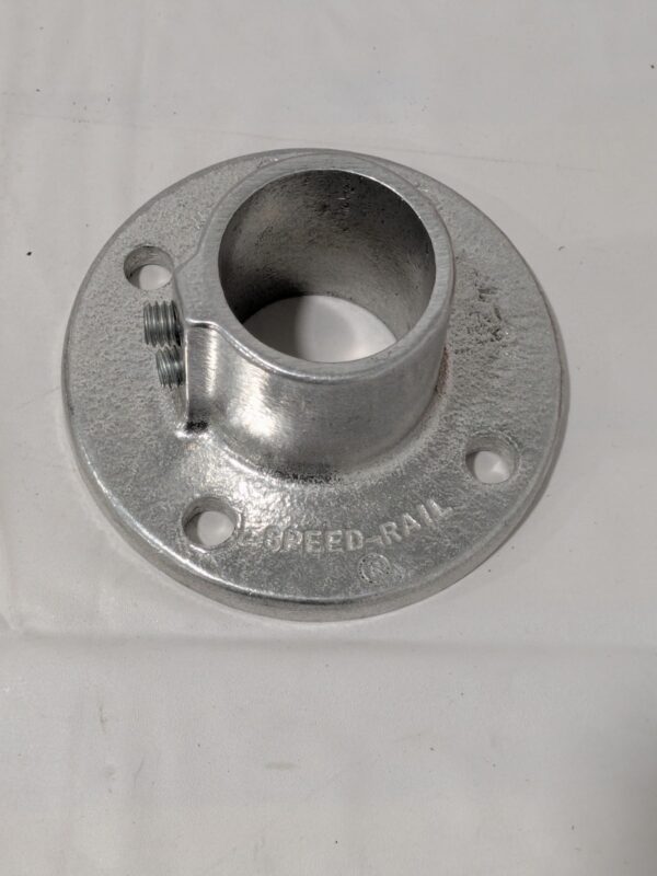 HOLLAENDER Speed-Rail Base Flange: 1-1/4" Pipe Uncoated 42-7