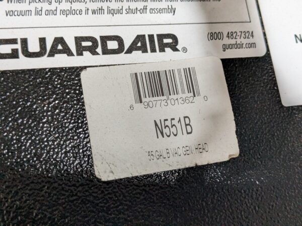 Guardair Pneumatic Wet / Dry Vacuum Head for 55 Gal. Drums N551B
