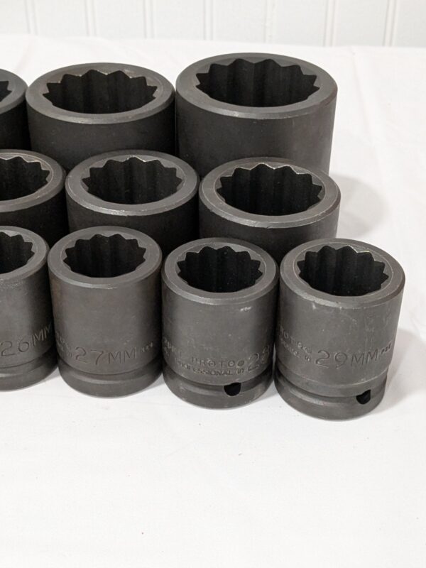 PROTO Socket Set Standard & Impact, 26 Pc, 3/4" Drive, 17 mm-50 mm J72106M