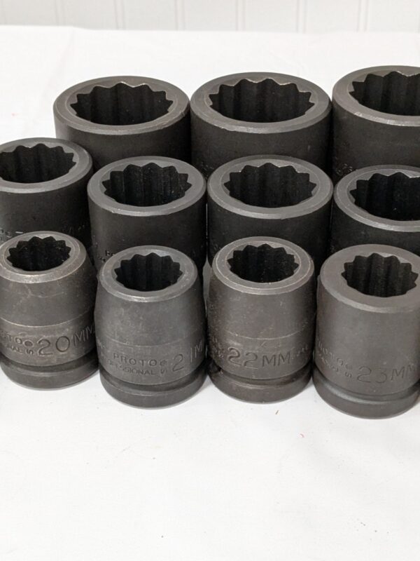 PROTO Socket Set Standard & Impact, 26 Pc, 3/4" Drive, 17 mm-50 mm J72106M