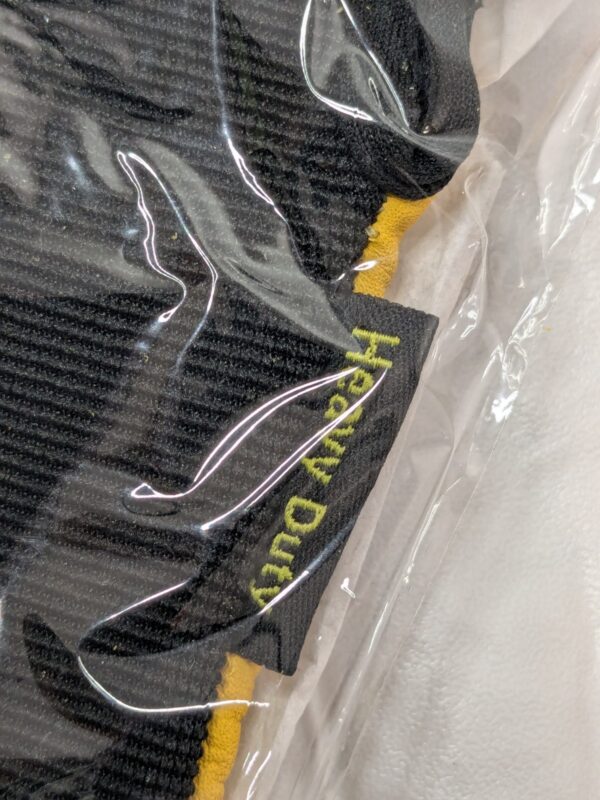 5 PAIRS IRONCAT Heavy Duty Cowhide Hook/Loop Gloves Black/Yellow SMALL 86350/S
