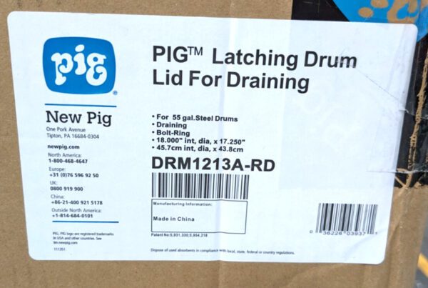 NEW PIG 55 Gallon Drum Latching Cover DRM1213A-RD Scratch & Dent