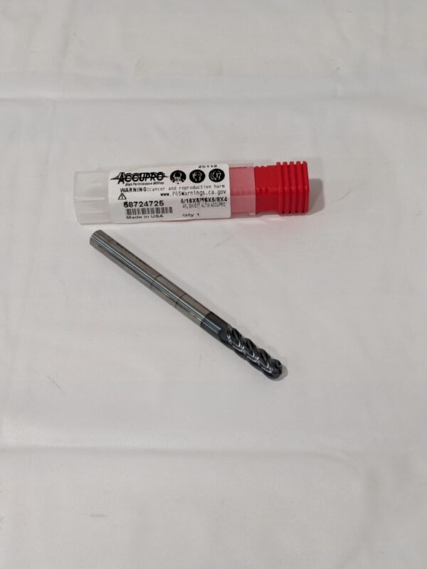 ACCUPRO End Mill: 5/16" Dia, 5/8" LOC, 4 Flute, Solid Carbide 58724725