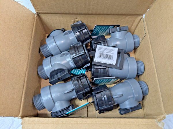 6 PACK GILMOUR Full Flo Plastic Single Outlet Shut-Off Valves 800014-1001