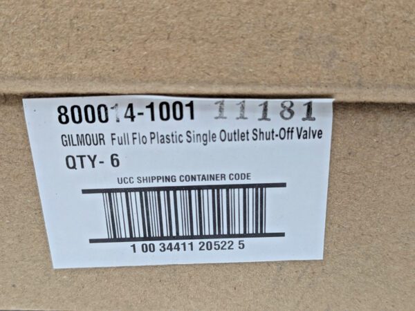 6 PACK GILMOUR Full Flo Plastic Single Outlet Shut-Off Valves 800014-1001